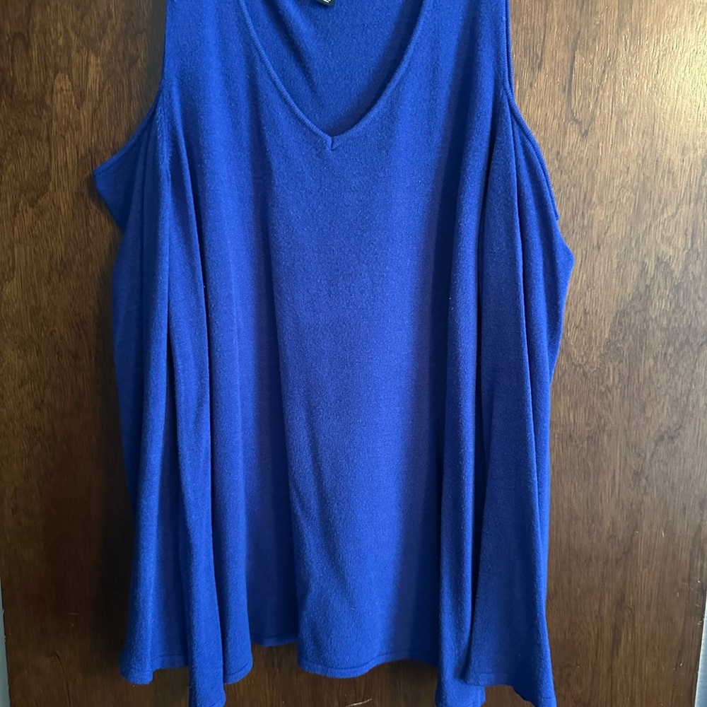 Roz & Ali Blue Off-the-Shoulder Sweater